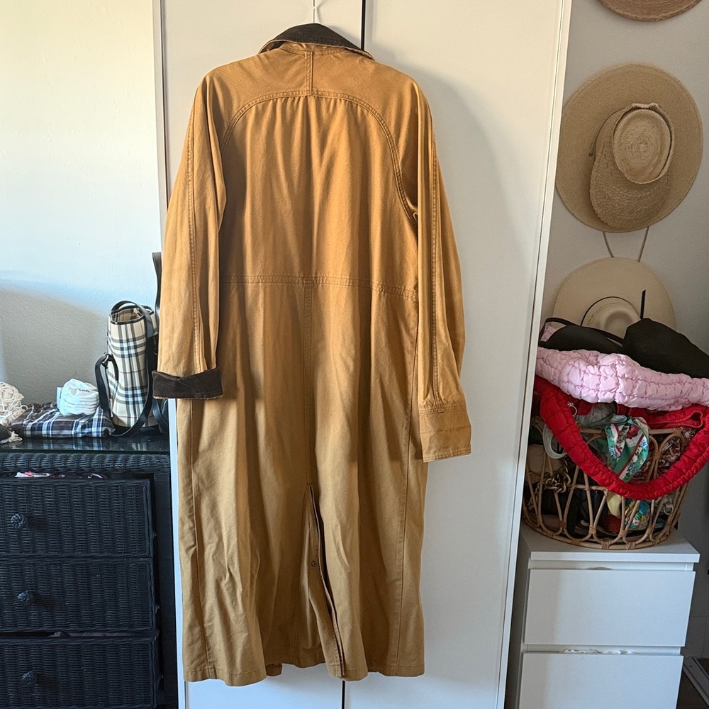 LL BEAN / 70's Aztec Trench Coat MADE IN USA WOOL Blanket Lined - Picture 9 of 15